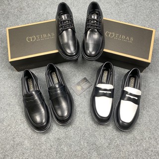 TIBAS รองเท้าโลฟเฟอร์หนังเพนนีคุณภาพสูง, รองเท้าไม่มีส้นสําห…