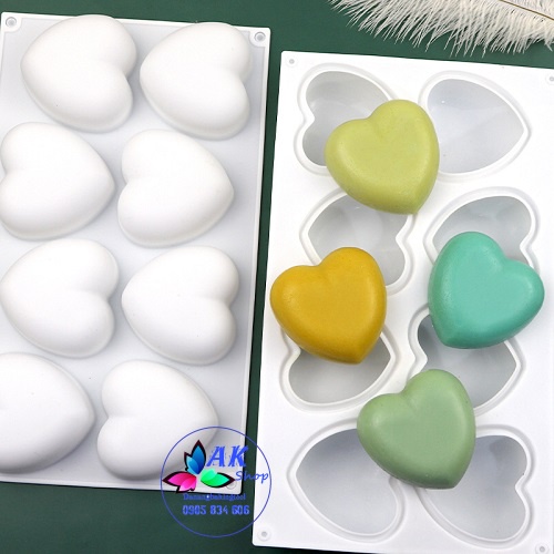 SILICON MOLD 8 HEARTS 7.1CM / 2504.220