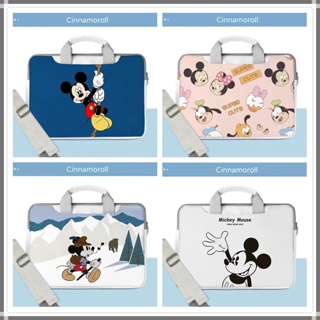 ⭐️With shoulder strap + trolley strap⭐️PU waterproof laptop bag Sleeve Laptop Case Cute Mickey&amp;Minnie 12 13 14 15 inch 15.6inches Cartoons Briefcases