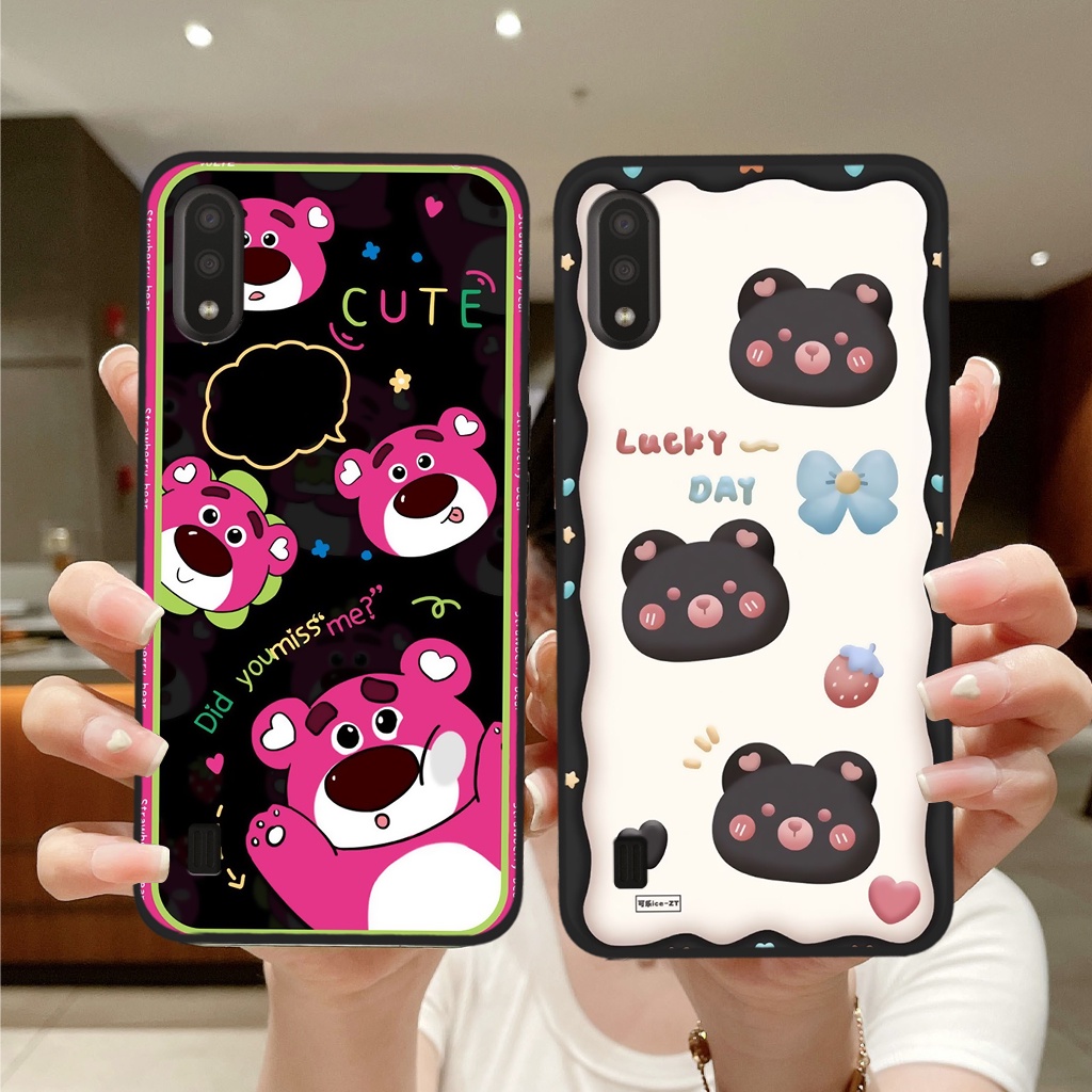 เคส Samsung Galaxy A01 / A02 เคสโทรศัพท์หมี Lottsso สีชมพูน่ารัก