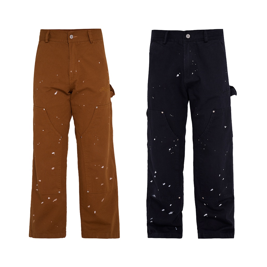 Unisex Straight-Leg Khaki Pants HIGHCLUB Double KAKI - BEIGIE/BLACK - ของแท้ HIGHCLUB Brand