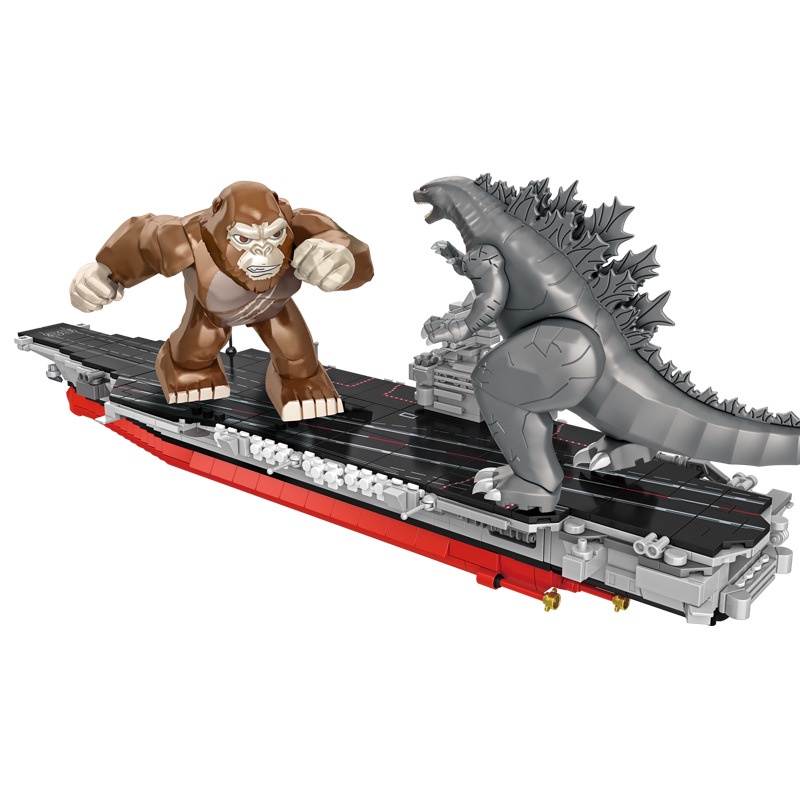 Panlos Kong Vs Godzilla 3D Assembly Model ของเล่นบนเรือบรรทุกเครื่องบิน 687101 (1115 ชิ้น)