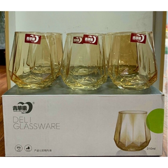 V88 kc ถ้วยแก้วทอง ชุดถ้วยแก้ว 6 ชิ้น