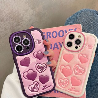 เคสโทรศัพท์มือถือ ลายหัวใจ สีชมพู สําหรับ iPhone 13ProMax 11 11ProMax 13 13Pro 12 12Pro 14 14ProMax