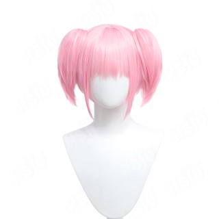 Kaname Madoka วิกผมสั้น คอสเพลย์อนิเมะ Puella Magi Madoka Magica HSIU 30 ซม. สีชมพูอ่อน