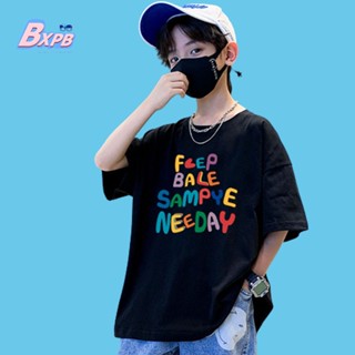 Bxpb เสื้อยืดแขนสั้น ผ้าฝ้าย พิมพ์ลายการ์ตูน คุณภาพสูง แฟชั่นฤดูร้อน สําหรับเด็กผู้ชาย และเด็กผู้หญิง ไซซ์ 110-170