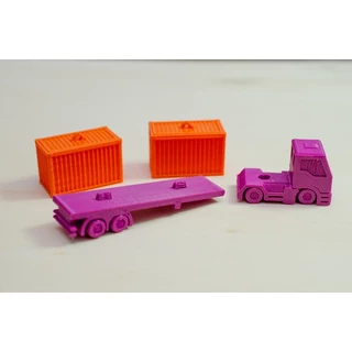 รถบรรทุกตู้คอนเทนเนอร์รุ่น [ของแท้ 47ART - 3D PRINTED] ทําโครงการ โมเดลซีพอร์ต หลายสี ตกแต่ง
