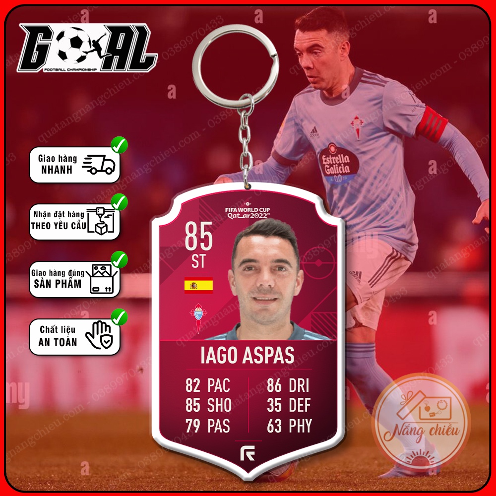 เครื่องเล่นเพลง Iago Aspas - พวงกุญแจฟุตบอล - ผู้เล่นตัวโปรดของ Legend Club[11349-1360]