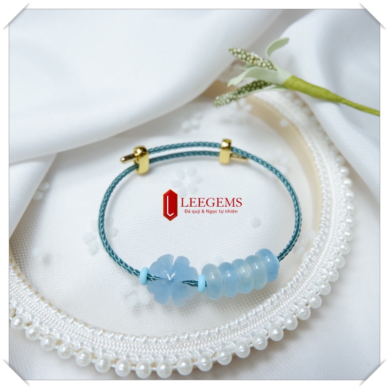 AQUAMARINE FIVE STONE BRACELET พร้อมพลังน้ําสําหรับผู้หญิง
