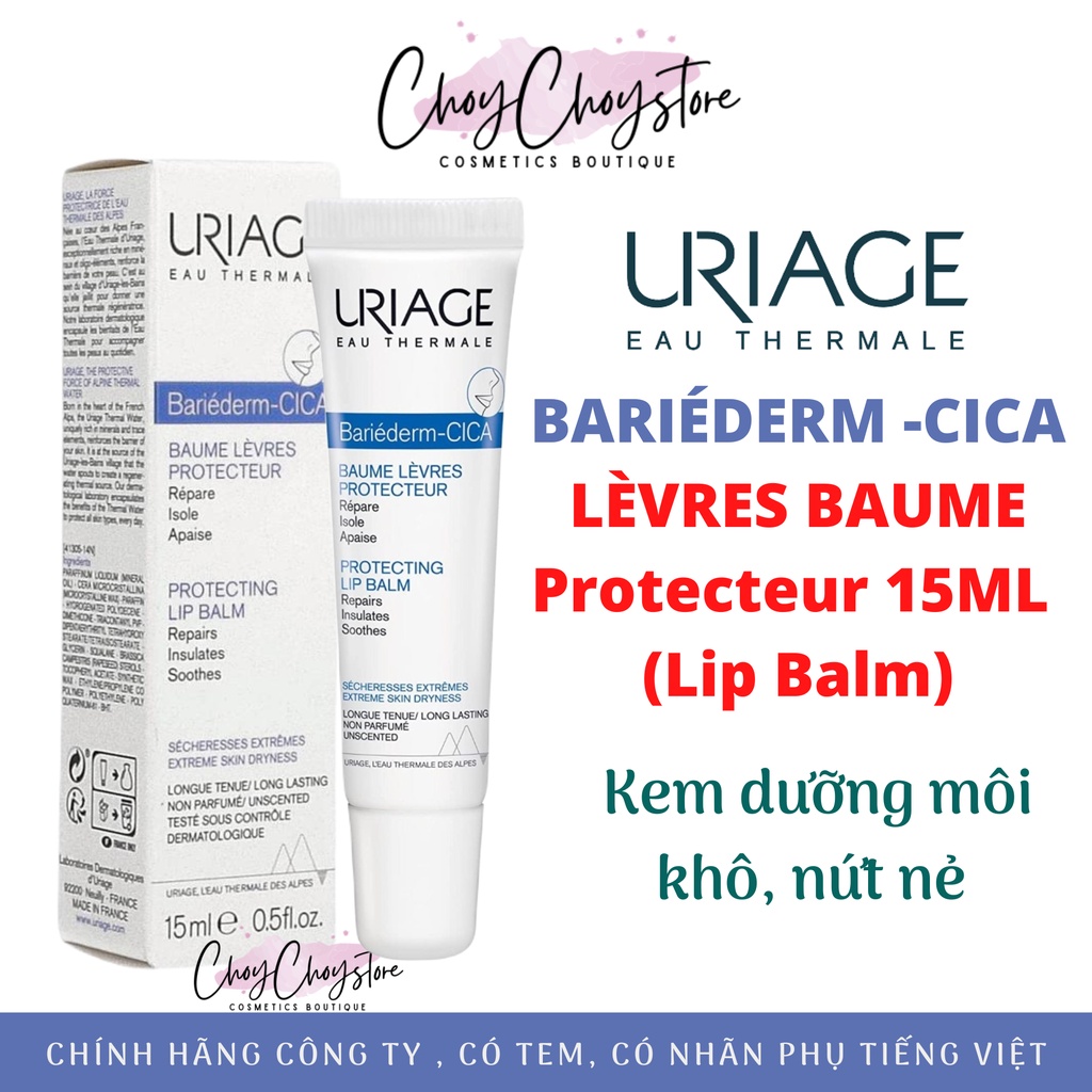 [CTYI ] Uriage Bariederm Cica Lips Protecting Balm 15mL - Dry, Chapped Lip Care Cream