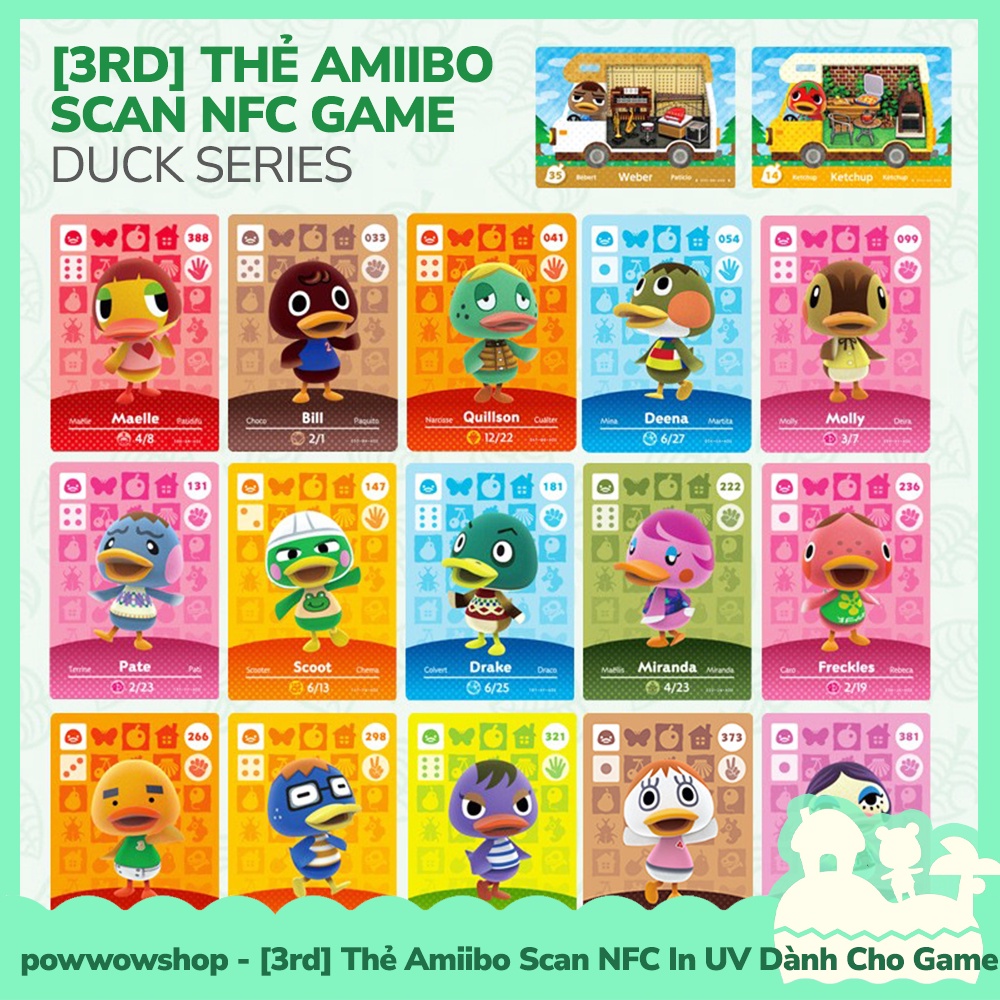 [มีจําหน่ายในเวียดนาม - Express] การ์ด Amiibo ที่ 3 สแกน NFC Duck Series สําหรับเกม Animal Crossing 