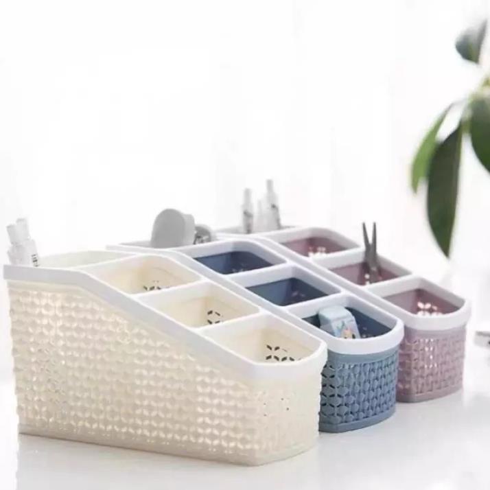 Viet Nhat ถาดพลาสติกสะดวก 4 ช่องสําหรับที่ใส่ปากกาโต๊ะสินค้าอเนกประสงค์คุณภาพสูง VN5696 - H307