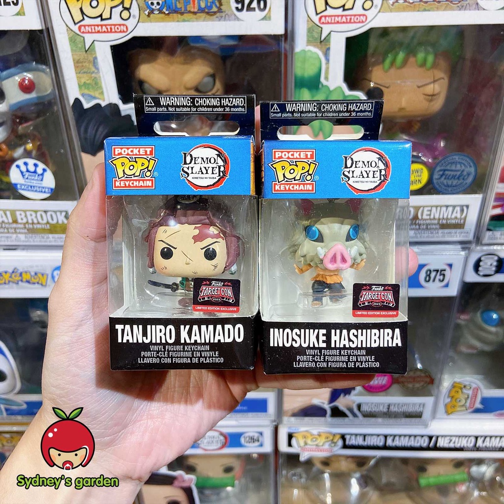 FUNKO POP KIMETSU NO YAIBA / DEMON SLAYER KEYCHAIN - TANJIRO & INOSUKE (เป้าหมาย 2023)