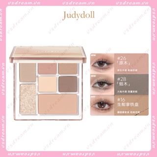 Judydoll Judydoll Tangram พาเลตต์อายแชโดว์ ซีเมนต์ สีเอิร์ธ บลัชออน ไฮกลอส ซ่อมแซม สีเขียว ละเอียดอ่อน รอยเปื้อนได้ดี มาพร้อมกระจก