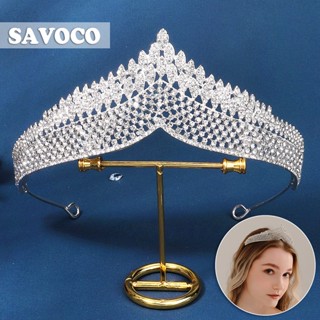 Savoco มงกุฎเจ้าหญิงนิกาห์ สีเงิน เครื่องประดับแฟชั่น สําหรับผู้หญิง SH012