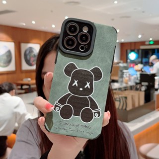 เคสโทรศัพท์มือถือหนัง กันกระแทก ลายหมี แฟชั่น สําหรับ iPhone 14Promax 14Pro 14 13Promax 13Pro 13 12 12Promax 11Promax 11 X 8P 7P 7