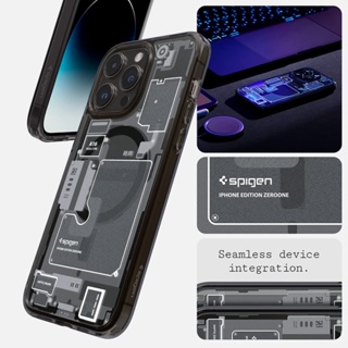 SPIGEN เคสโทรศัพท์มือถือ ซิลิโคนนิ่ม ใส กันกระแทก พร้อมที่ชาร์จแม่เหล็ก สําหรับ Apple iPhone 14 Pro Max 13 Pro Max 12 Pro Max