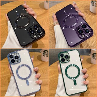 เคส iPhone xsmax xr xs x 7 plus 8 plus 8 7 เคสโทรศัพท์แม่เหล็กใส ป้องกันเลนส์กระจก 3B1CXK