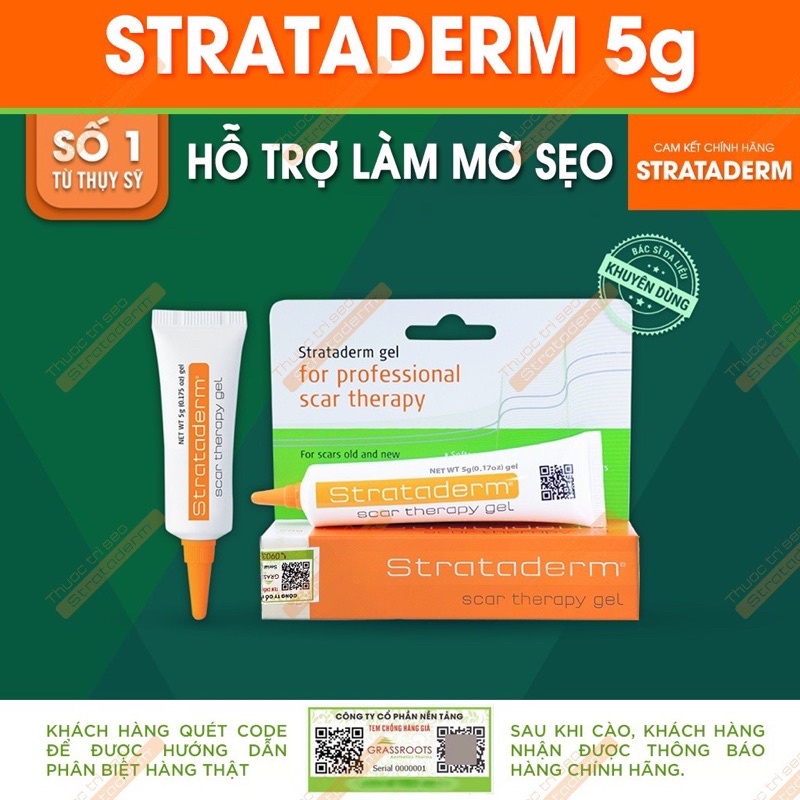 [ ของแท ้ ] Strataderm Scar Cream 5g - เจลแผลเป ็ นไม ่ ดี