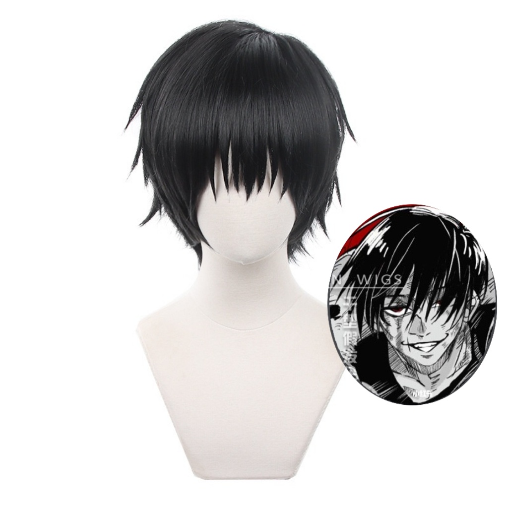 [มีจําหน่าย] วิกผม/วิกผม Toji Fushiguro - สะกดเวลาสงคราม: สีดํา Jujutsu Kaisen [Miu Cosplay]