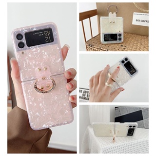 Hoce INS เคสโทรศัพท์มือถือแบบแข็ง พร้อมแหวนขาตั้ง สําหรับ Samsung Galaxy Z Flip 3 zflip5 flip3 5G ZFlip4