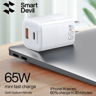 SmartDevil ที่ชาร์จ 65W GaN สําหรับ iPhone typec หลายพอร์ต USB Android Flash Charge