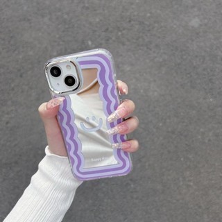 เคสโทรศัพท์มือถือแบบนิ่ม tpu ลายคลื่นสีม่วง สําหรับ iPhone 12pro 13pro 14pro 14 14promax 13promax