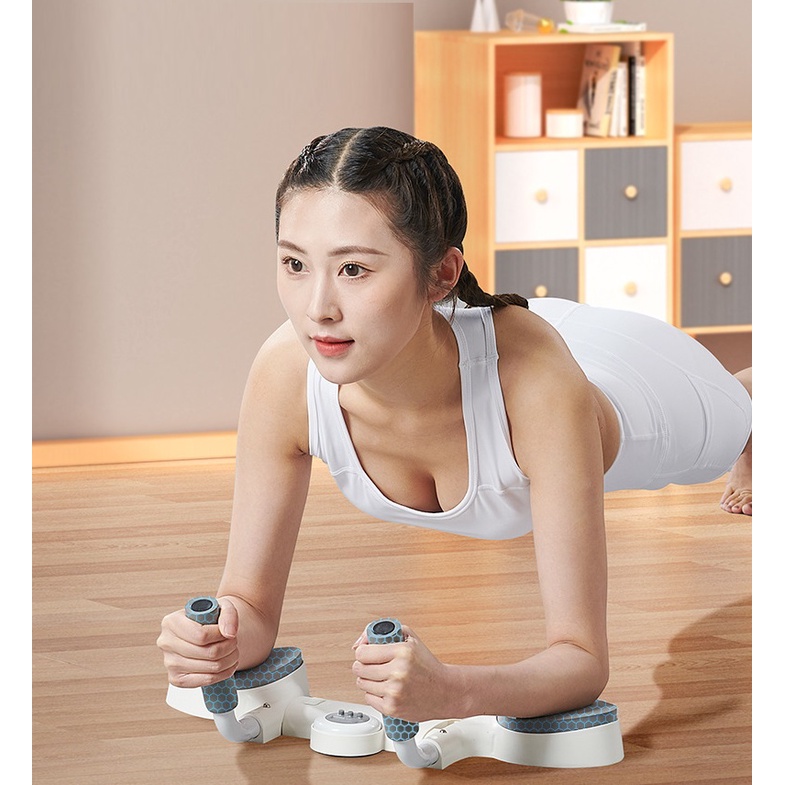 เครื่องออกกําลังกายหน้าท้องพร้อมหน้าจอ LCD เครื่องออกกําลังกาย Plank