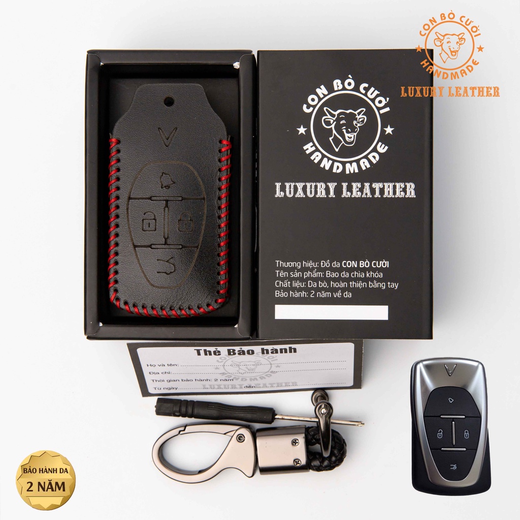 VF E34, VF8 VF9 เคสกุญแจหนัง รุ่นกุญแจเก่า