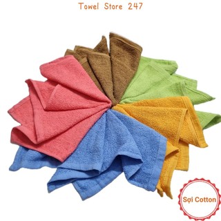 Combo 5, 10 Khăn lau đa năng 100% cotton 30x30cm lau bàn lau bếp thấm nước nhanh khô nhiều màu mềm