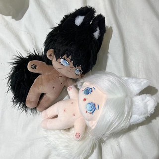 ┅☾20ซม.โคโยตี้ซีพีสุนัขจิ้งจอกสีขาวตุ๊กตาผ้าฝ้ายน่ารักตุ๊กตาที่ไม่ใช่แอตทริบิวต์เสื้อผ้าตุ๊กตาผู้ชายและผู้หญิงของขวัญเสื