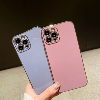 เคสโทรศัพท์ iPhone 7 Plus 8 Plus เคสโทรศัพท์สีทึบชุบเคสโทรศัพท์