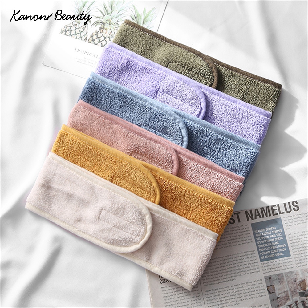 Soft Toweling อุปกรณ ์ เสริมผมสาวแถบคาดศีรษะสําหรับล ้ างหน ้ าอาบน ้ ําแต ่ งหน ้ าผมสําหรับผู ้ หญิงปรับสปา Facial Headband