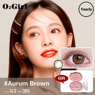 O2Girl คอนแทคเลนส์ Mini 2 ชิ้น 14.5 สีเทา สีน้ำตาล
 มม. บิ๊กอายแว่นตาสายตาสั้นแต่งหน้าผลิตภัณฑ์ความงามเลนส์