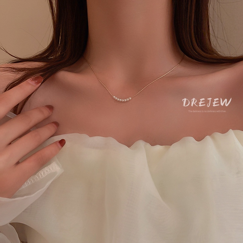 DREJEW สร้อยคอโซ่ ประดับไข่มุก ทรงเรขาคณิต หรูหรา เข้ากับทุกการแต่งกาย แบบเรียบง