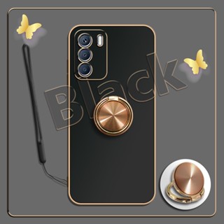 เคสซิลิโคนนิ่ม ชุบไฟฟ้า 360 องศา สําหรับ Infinix Zero 5G 2023 X6815C°ขาตั้งแหวนโลหะ และสายคล้องซิลิโคน