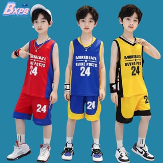 Bxpb- ชุดกีฬาบาสเก็ตบอล เสื้อกั๊ก พิมพ์ลาย สไตล์เกาหลี แฟชั่นฤดูร้อน สําหรับเด็ก 120-170 2 ชิ้น