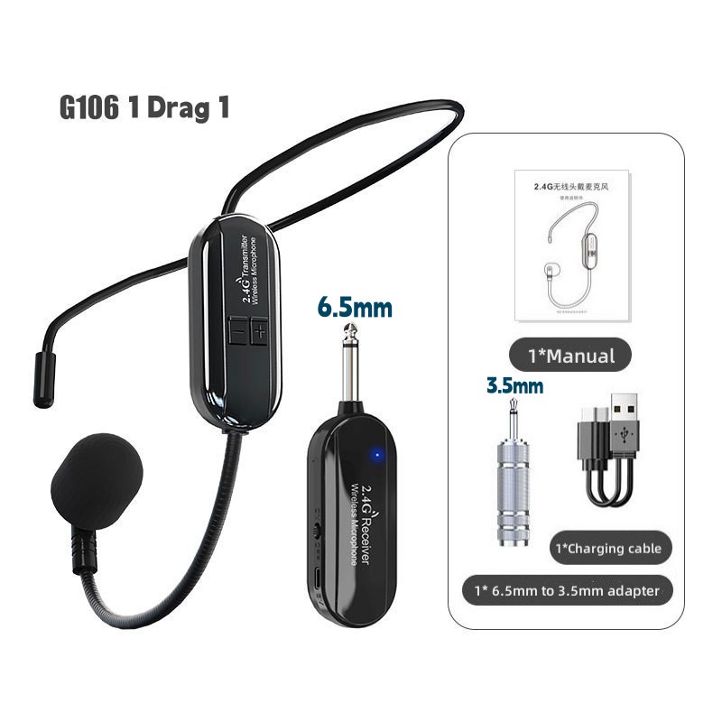[Shopee Choice] ชุดหูฟังไมโครโฟนไร้สาย 2.4G Head-mounted / Handheld Mic 2 in 1 160ft Range ไมโครโฟนสําหรับลําโพงเครื่องขยายเสียงระบบ PA สอน