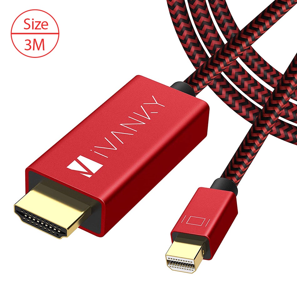สายเชื่อมต่อ Macbook Air, Surface to HDMI TV PROJECTION, 3m. Switch Mini displayport Thunderbolt to HDMI LCD display Adapter
