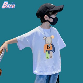 Bxpb เสื้อยืดแขนสั้นลําลอง ผ้าฝ้ายแท้ ทรงหลวม พิมพ์ลาย คุณภาพสูง แฟชั่นฤดูร้อน สําหรับเด็กผู้ชาย และผู้หญิง 100-170