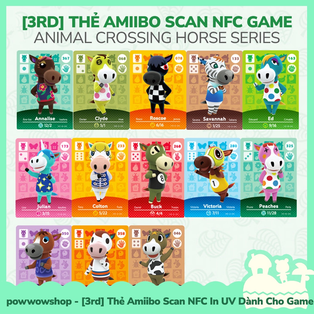 [ คลังสินค ้ าพร ้ อม VN - Express ] การ ์ ด Amiibo Scan NFC Horse Series สําหรับสัตว ์ ข ้ าม New Horizons Nintendo Switch เกม
