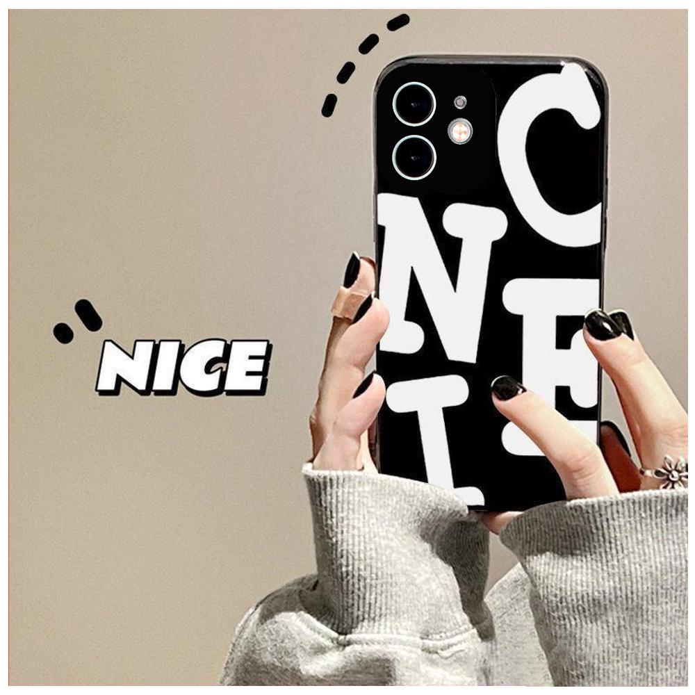 เคสโทรศัพท์ซิลิโคน TPU แบบนุ่มกันกระแทกพร้อมพิมพ์ตัวอักษรภาษาอังกฤษสําหรับ iPhone 16 16promax12 Pro 