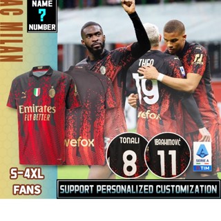 เสื้อกีฬาแขนสั้น ลายทีมชาติฟุตบอล AC Milan 3rd away game 23-24 ชุดเยือน * S-4XL