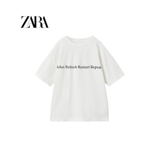 Zara เสื้อยืดแฟชั่น พิมพ์ลาย เรียบง่าย สําหรับผู้ชาย และผู้หญิง