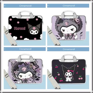 【Kuromi】⭐️Tie strap + shoulder strap⭐️PU Waterproof Computer bag laptop bag 15 12 13.3inch 14 15.6 inches plus velvet Briefcase