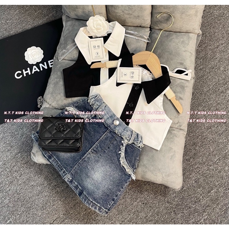 เสื้อคอเต่า+ยีนส์ cv Set สําหรับเด็กผู้หญิง