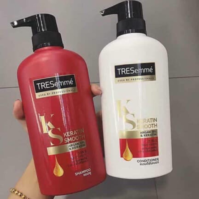 Tresemme KERATIN SMOOTH Red Conditioner Shampoo Pair 400มล