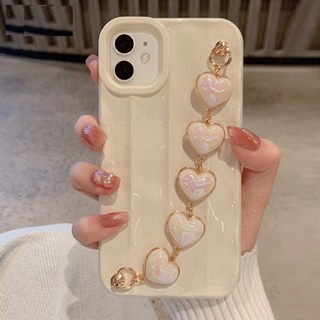 เคสโทรศัพท์มือถือ ลายการ์ตูนหัวใจ พร้อมสายโซ่คล้อง สําหรับ iphone 12 pro max 11 pro max 14proamx