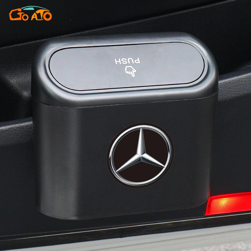 GTIOATO ถังขยะรถยนต์ ถังขยะแขวนในรถ ที่เก็บของในรถยนต์ สำหรับ Mercedes Benz W124 W204 W202 W203 W212