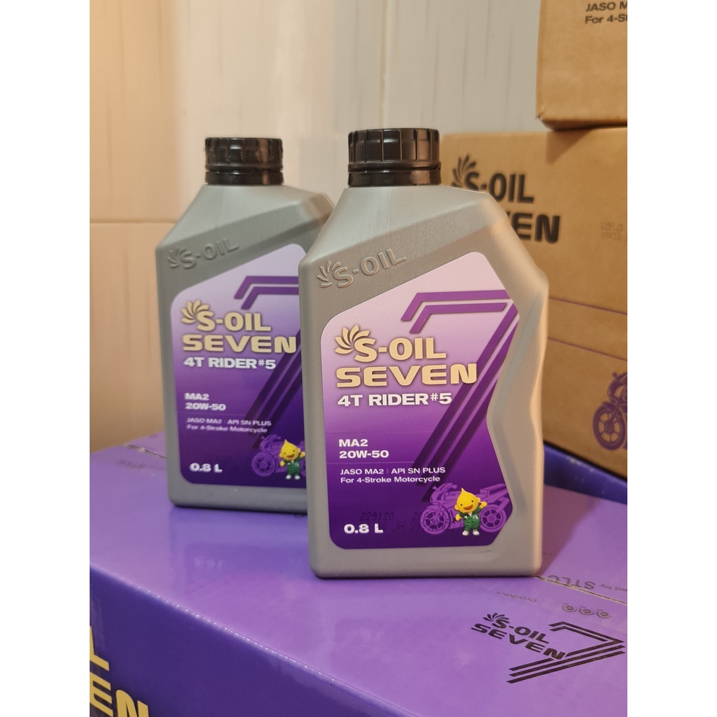 S-OIL 7 4T RIDER 5 20W50 น้ํามันเกียร์ (0,8L) - SM/MA ของแท้นําเข้าจากเกาหลี
